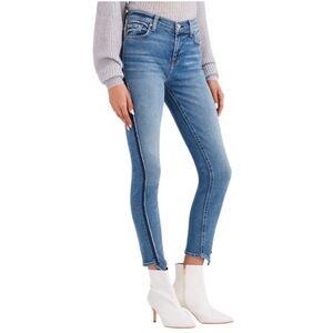 7 For All Mankind Ankle Skinny Luxe Vintage Jeans With Distressed Seam